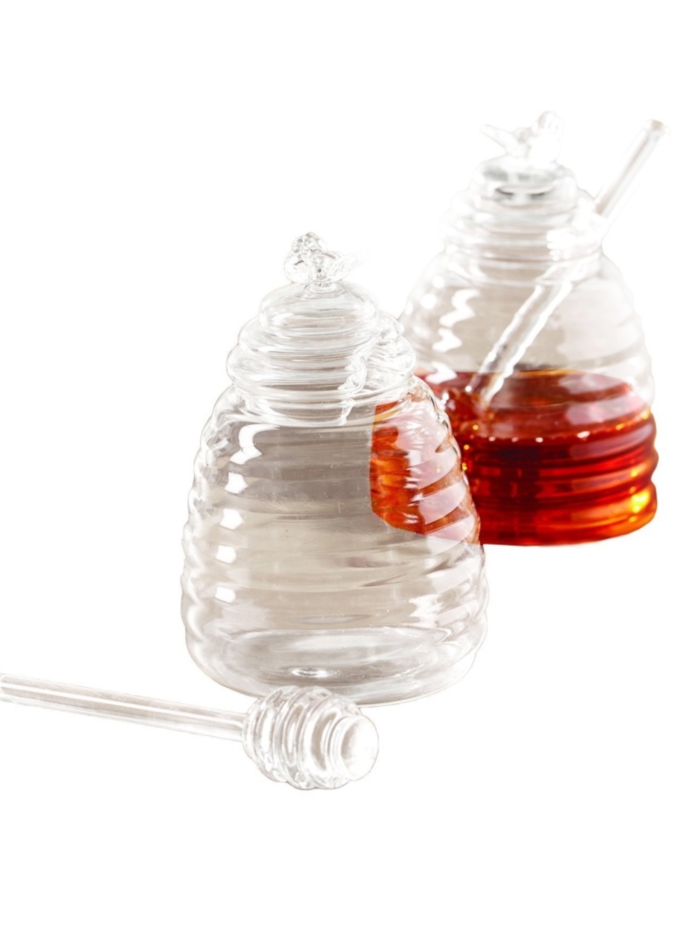 NEW Glass Honey Pot & Honey Comb